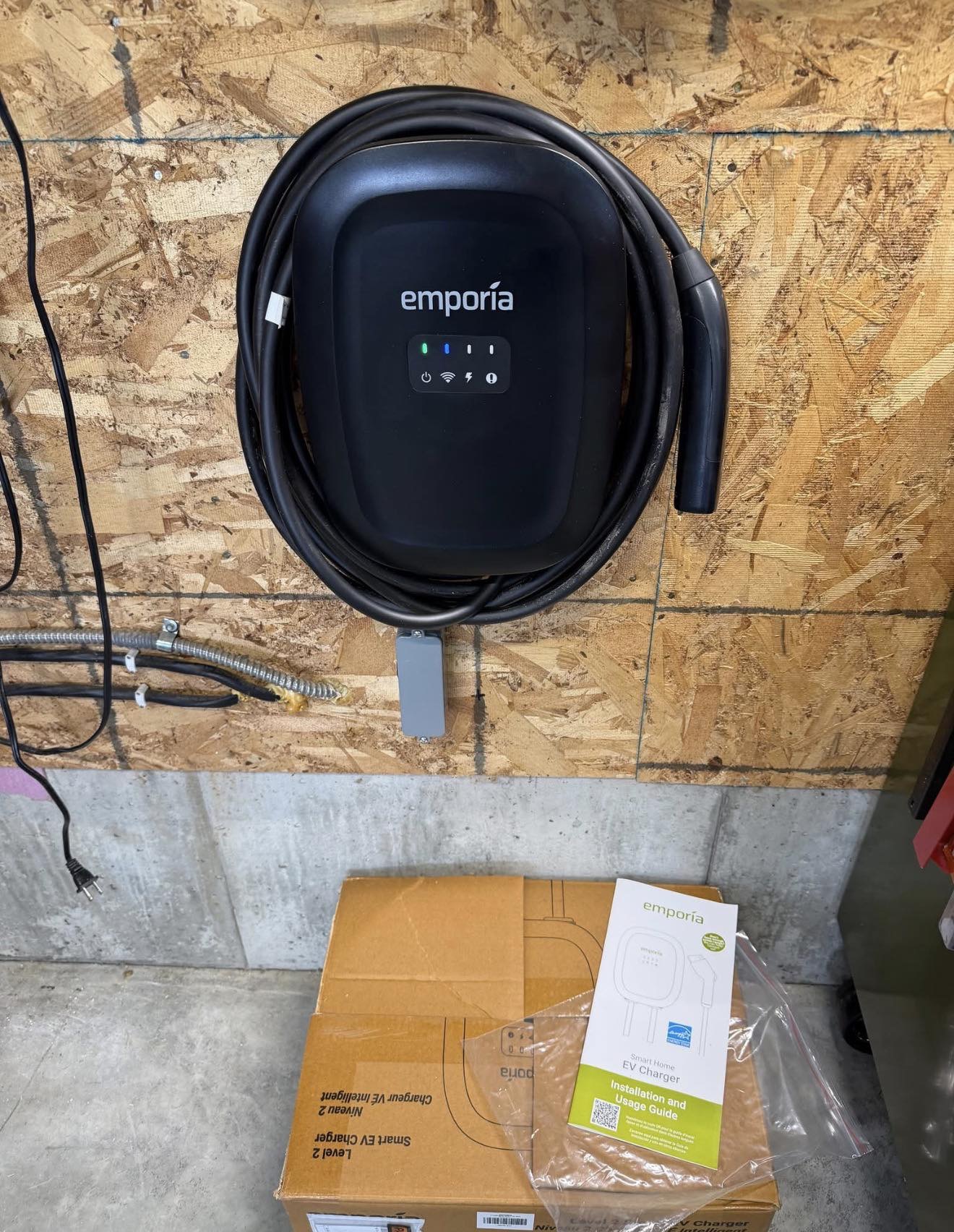 Emporia smart EV charger installed and ready